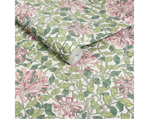 Behangrol met bloemen- en bladerenmotief