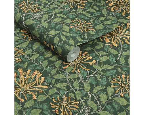 Rol behang met bloem- en bladerdessin