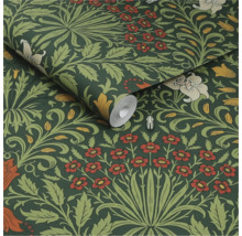 Behangrol met bloemmotief op een donkere achtergrond