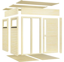 Onderdelen van een houten tuinhuis