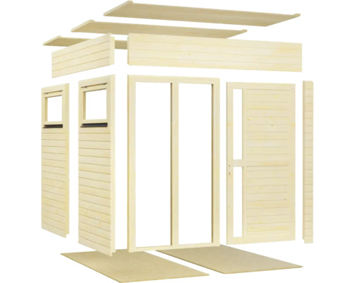 Houten tuinhuis bouwpakket met deur en raam