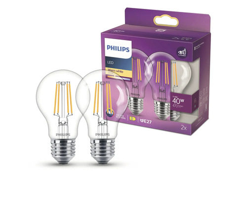 Philips ledlamp, warm wit, 2 stuks
