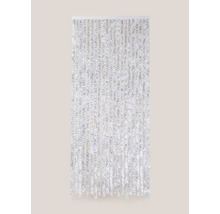 Decoratief deurgordijn van glanzende, zilverkleurige draden