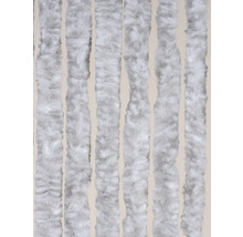 Close-up van verticale, pluizige stoffen banen