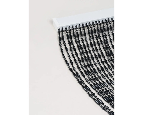 Decoratief kralengordijn met zwarte kralen