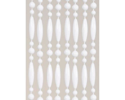 Decoratief kralengordijn met witte kralen
