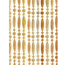 Gordijn van transparante en ondoorzichtige plastic kralen