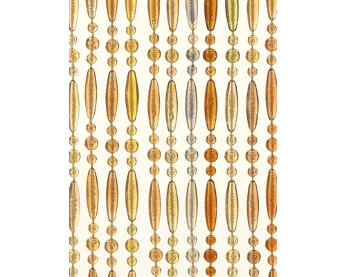 Gordijn van transparante en ondoorzichtige plastic kralen