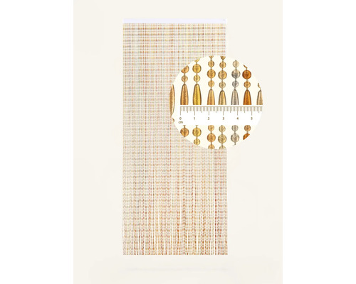 Gordijn van kralen met close-up van details