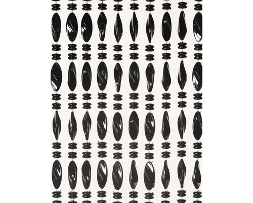 Gordijn van zwarte decoratieve kralen