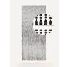 Decoratief deur gordijn met kunststof kralen en detailopname ter bepaling van de grootte