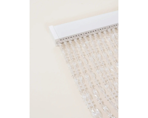 Decoratieve gordijnen met kunststof kralen en ophangrail