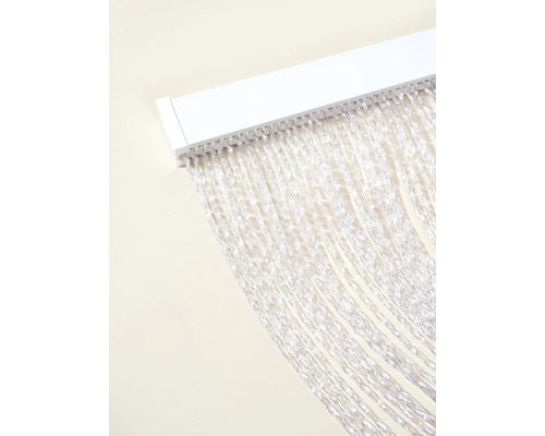 Decoratief gordijn met kunststof draden en rail