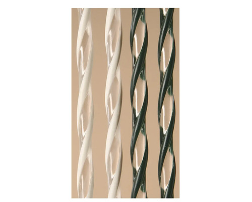 Twee transparante en twee gekleurde gedraaide staven van kunststof