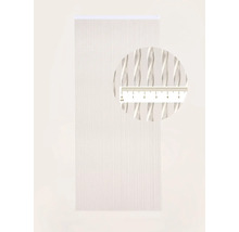 Close-up van een glasvezelbehang met meetschaal voor het meten van de oppervlaktestructuur