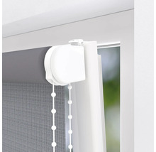 Grijze rolgordijn met kettingbediening op het raam