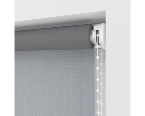 Grijze rolgordijn met kettingbediening voor raamdecoratie