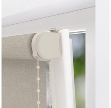 Detailopname van een rolgordijn met kettingbediening voor raamdecoratie