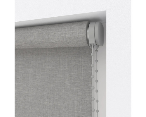 Grijs rolgordijn met kettingbediening voor raamdecoratie