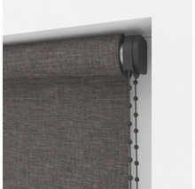 Detailopname van een grijs rolgordijn op het raam