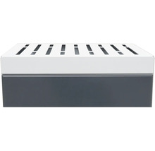 Grijze en witte opbergdoos met gleuven