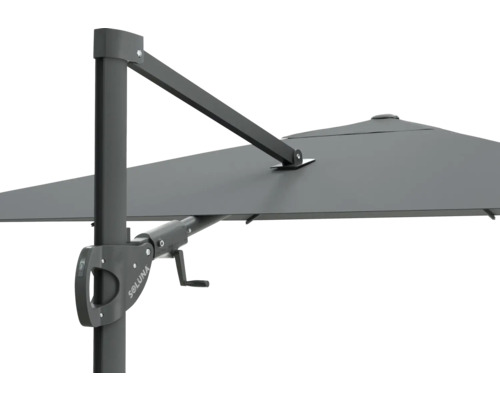 Detailaanzicht van een parasol met slinger mechanisme