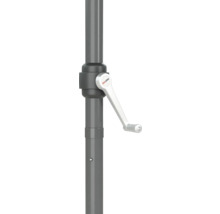 Detailweergave van een parasolvoet met slinger mechanisme