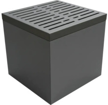 Kubieke afvalwatercontainer met roosterdeksel
