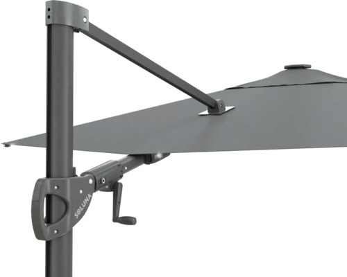 Detailweergave van een Soluna parasol met slinger mechanisme