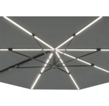 Onderkant van een parasol met verlichting