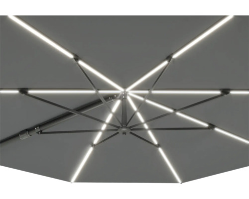 Onderkant van een parasol met verlichting