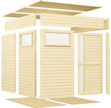Losse houten onderdelen voor een tuinhuis