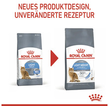Twee verpakkingen Royal Canin Light Weight kattenvoer in vergelijking: nieuw productontwerp, ongewijzigde receptuur