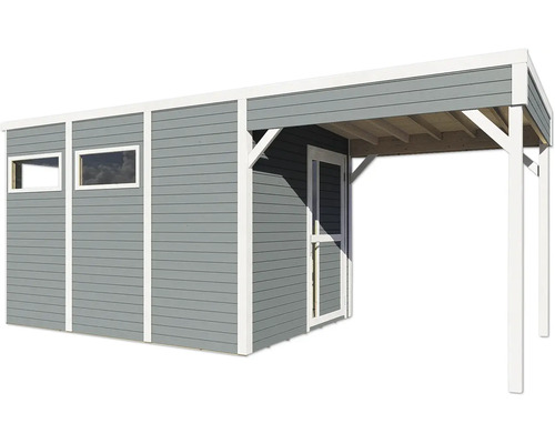 Tuinhuis met raam en overkapping