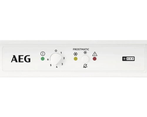 AEG-logo met bedieningselementen voor koelapparatuur