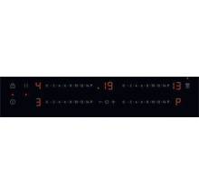 Close-up van de digitale display van een kookplaat