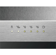 Bedieningspaneel van een afzuigkap met verlichting, ventilatorsnelheden en timerfunctie