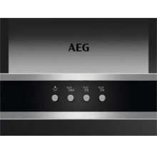 AEG logo op een afzuigkap met bedieningspaneel
