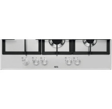 AEG gaskookplaat met drie kookzones en bedieningsknoppen