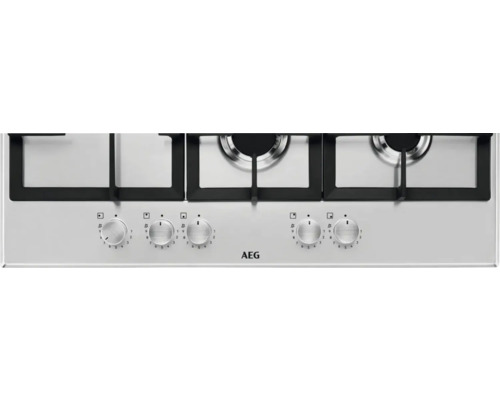 AEG gaskookplaat met drie kookzones en bedieningsknoppen
