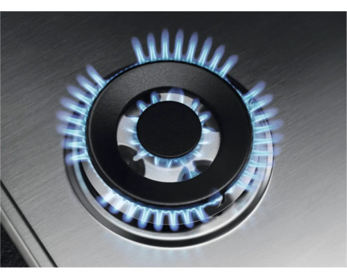 Gasbrander met blauwe vlam op een kookplaat