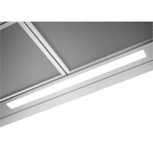 Afzuigkap met metalen filter en ledverlichting.