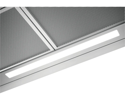 Afzuigkap met metalen filter en ledverlichting.