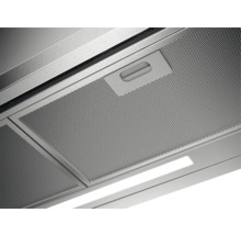 Close-up van een metalen afzuigkapfilter