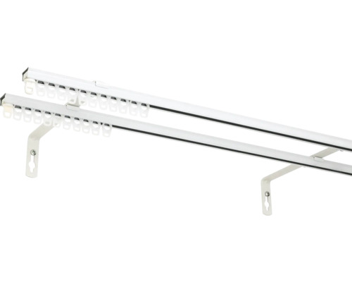 Dubbele gordijnroede met beugels voor wandmontage