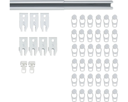 Gordijnrail met accessoireset voor gordijnmontage