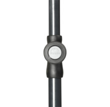 Detailopname van een parasolstok met Doppler Logo.