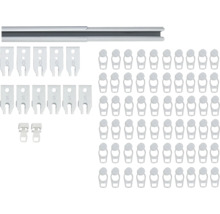 Gordijnrail met accessoires voor het bevestigen van gordijnen