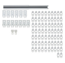 Gordijnrail met accessoires voor gordijnophanging