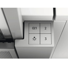 Bedieningselementen van een afzuigkap met lichtschakelaar en drie vermogensstanden